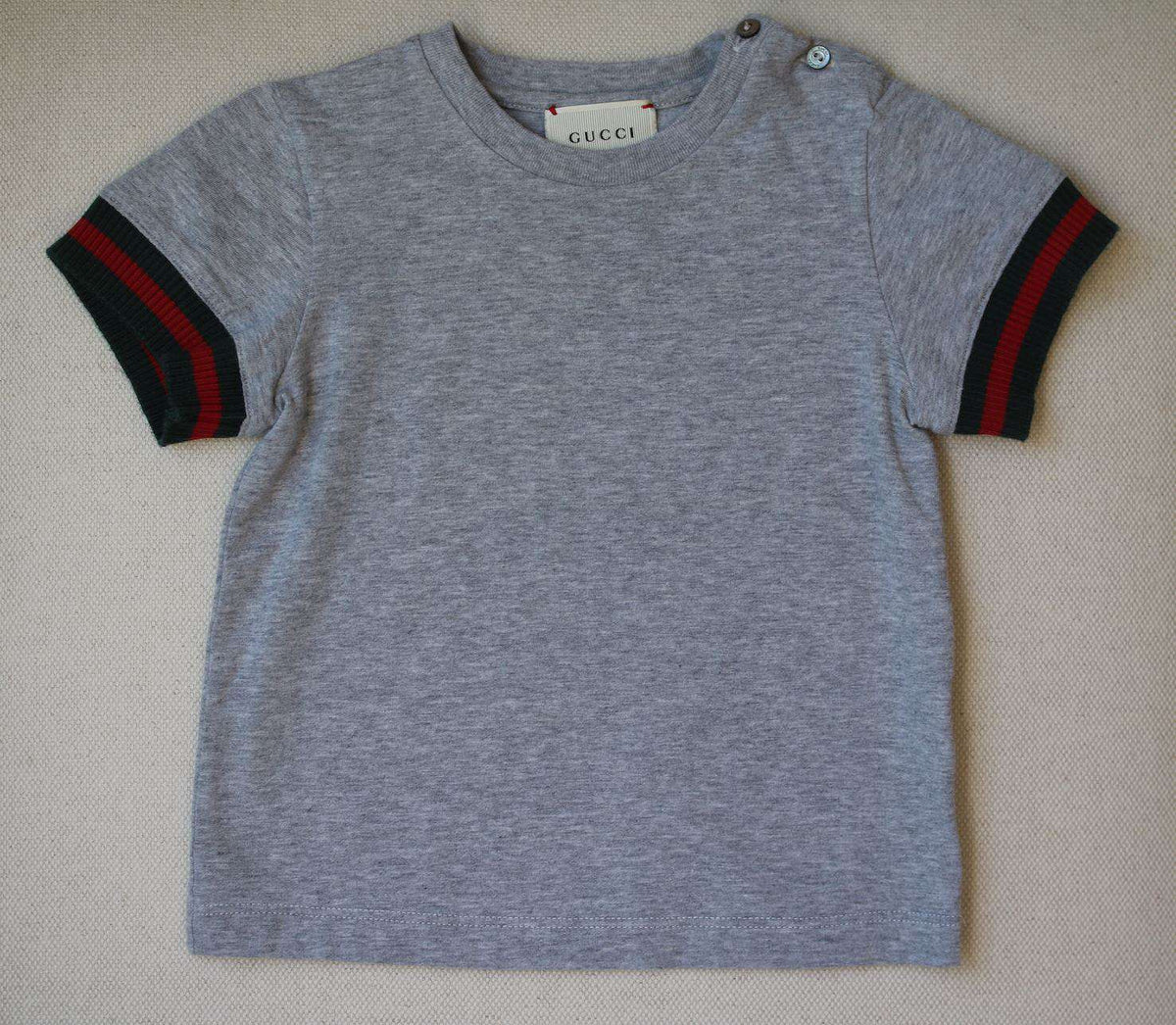 GUCCI BABY BOYS GREY WEB TOP 18-24 MONTHS