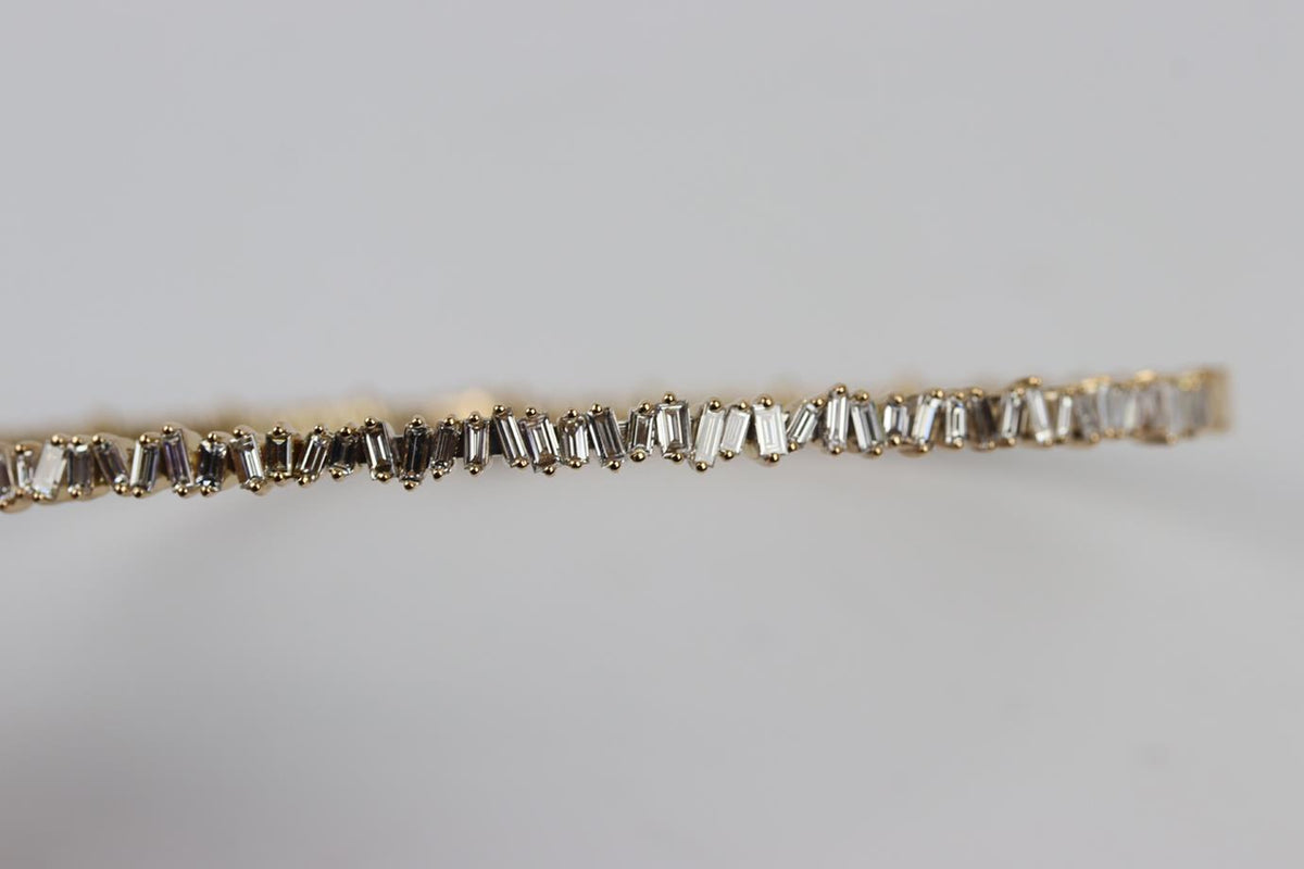 SUZANNE KALAN 18 KARAT ROSE GOLD BAGUETTE DIAMOND CHOKER