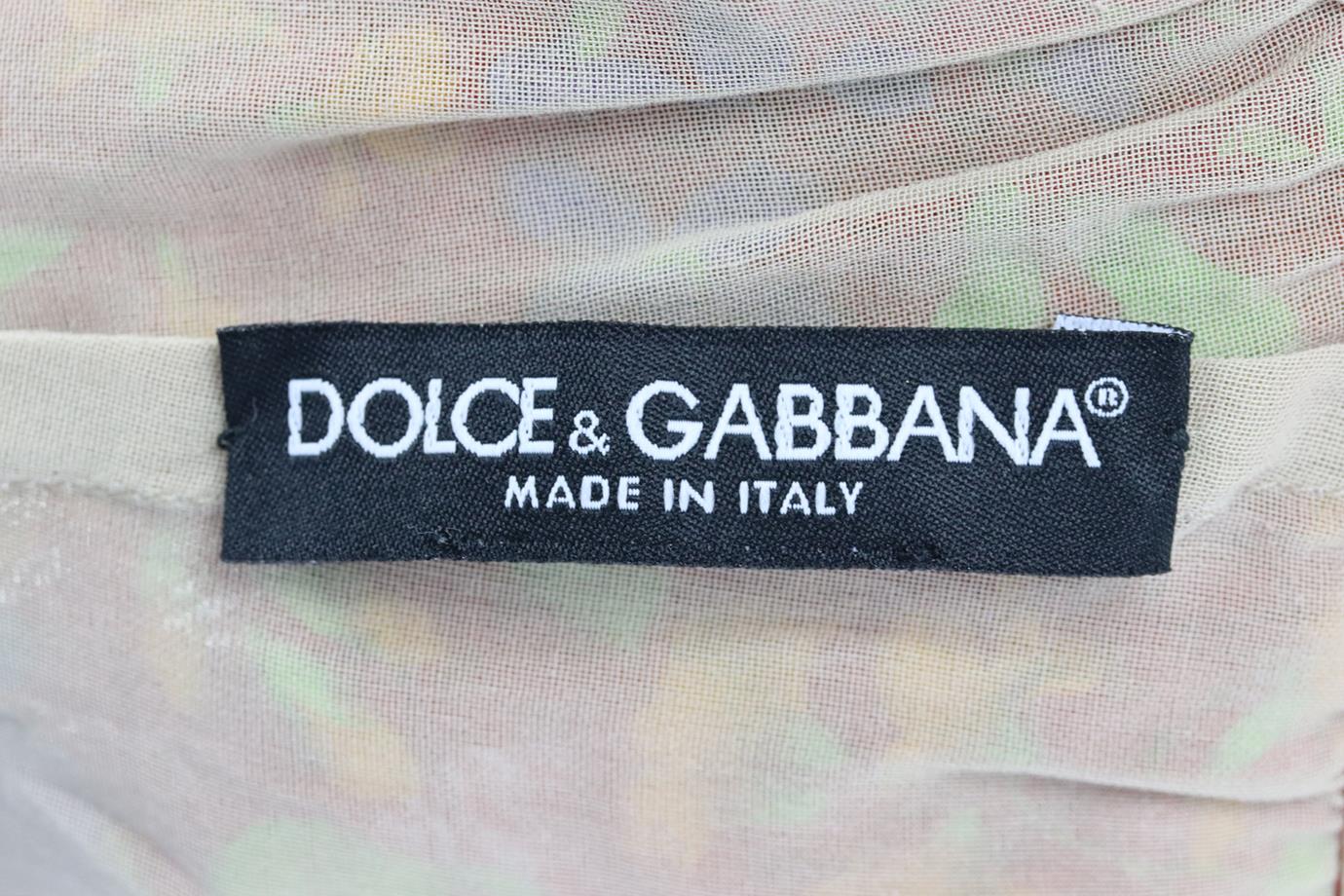 DOLCE AND GABBANA SPECIAL ORDER FLORAL PRINT COTTON DRESS IT 40 UK 8