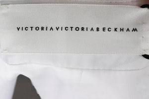 VICTORIA VICTORIA BECKHAM PRINTED TWILL PANTS UK 10