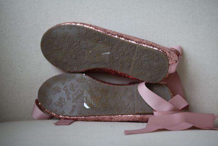 ANGEL'S FACE GIRLS PINK GLITTER BALLERINA SHOES EU 29 UK 11