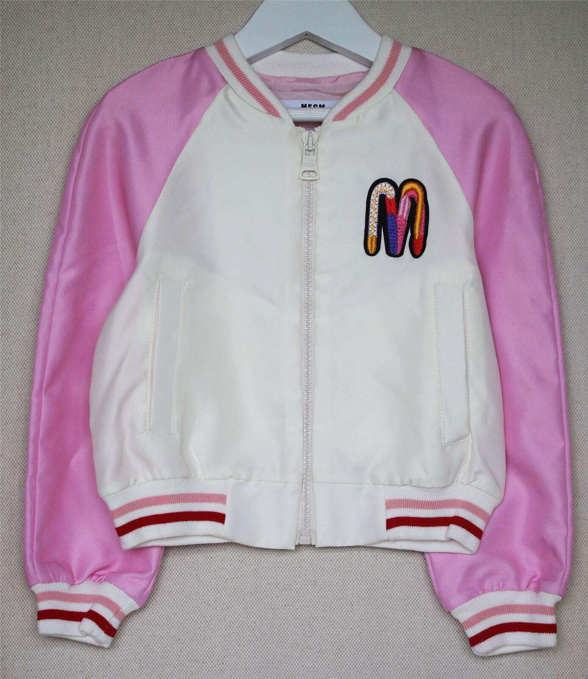 MSGM KIDS GIRLS SATIN BOMBER JACKET 4 YEARS