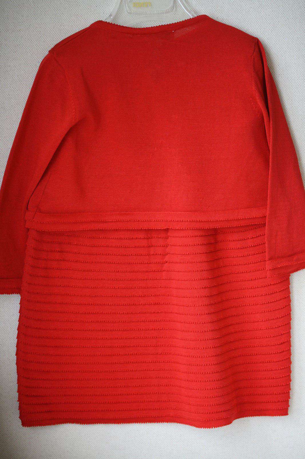 BABY DIOR RED KNITTED DRESS AND CARDIGAN 2 YEARS