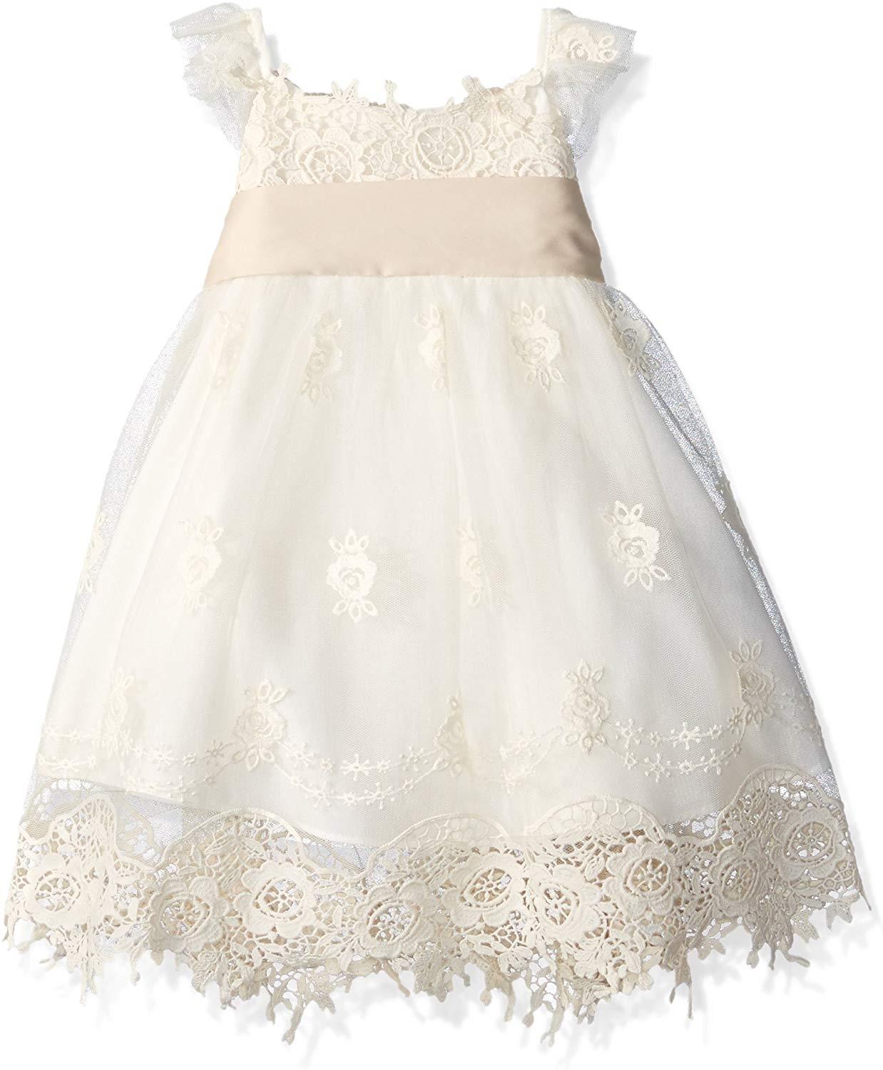 KATE MACK AND BISCOTTI KIDS GIRLS EMBROIDERED TULLE DRESS 5 YEARS