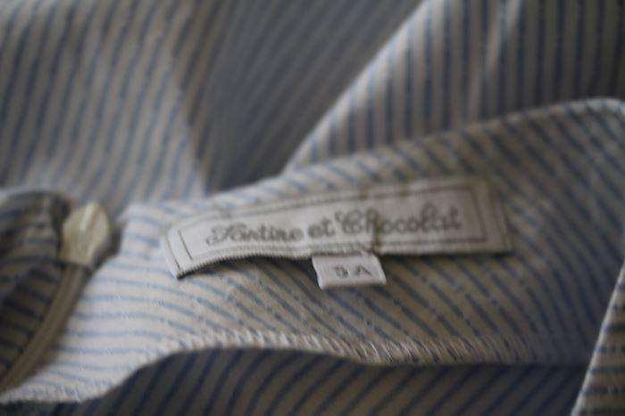 TARTINE ET CHOCOLAT GIRLS BLUE STRIPED COTTON DRESS 5 YEARS