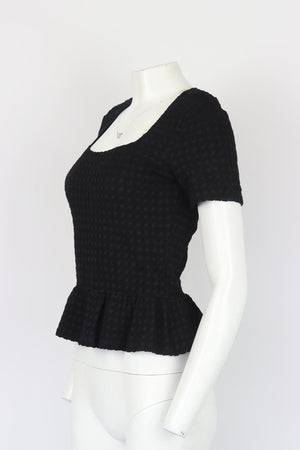 OPENING CEREMONY STRETCH KNIT PEPLUM TOP LARGE