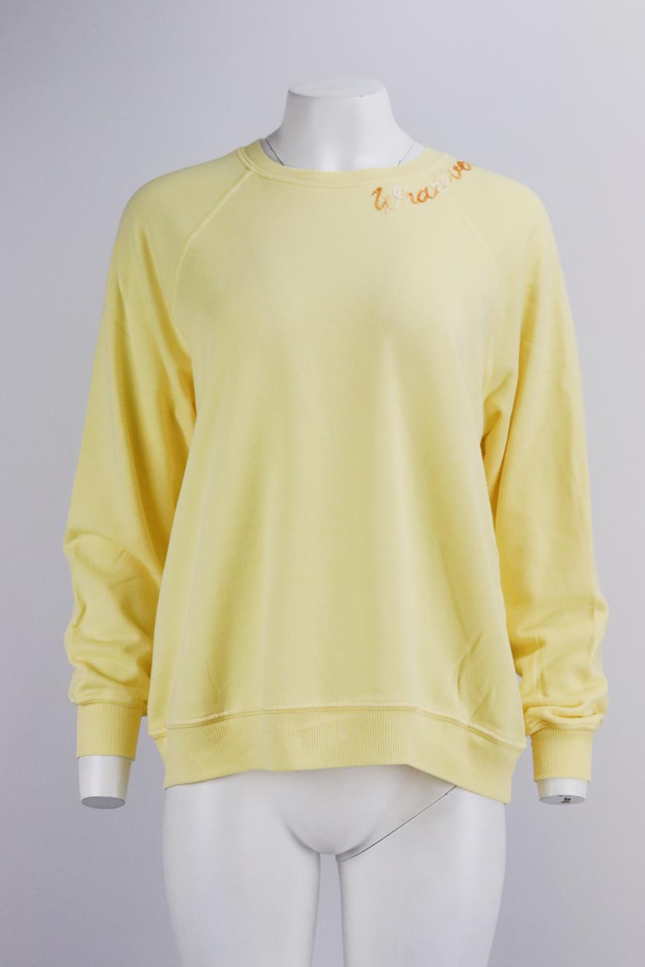 I STOLE MY BOYFRIEND'S SHIRT EMBROIDERED COTTON BLEND SWEATSHIRT MEDIUM/LARGE