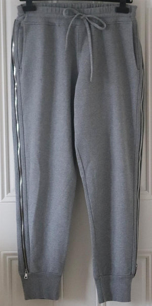 RTA AUGUSTINE ZIP DETAILED COTTON TERRY TRACK PANTS LARGE