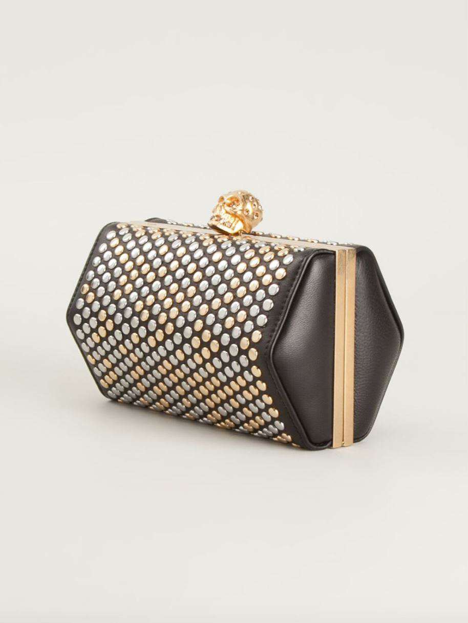 ALEXANDER MCQUEEN HEXAGON STUDDED BOX CLUTCH