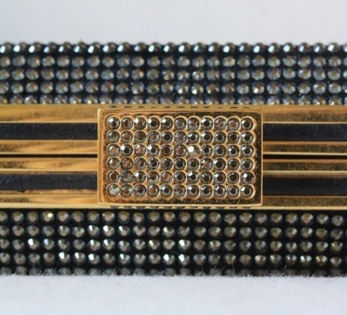 STARK AT HARRODS LADY IN THE NIGHT BLACK CRYSTAL BOX CLUTCH