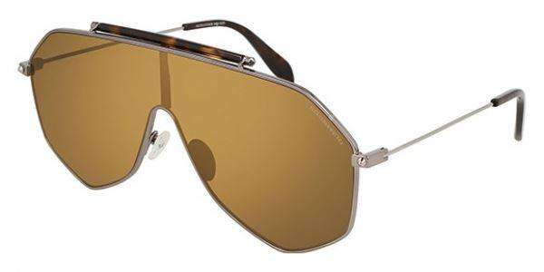 ALEXANDER MCQUEEN AM0138S 002 OVERSIZED RUTHENIUM AND BRONZE SUNGLASSES