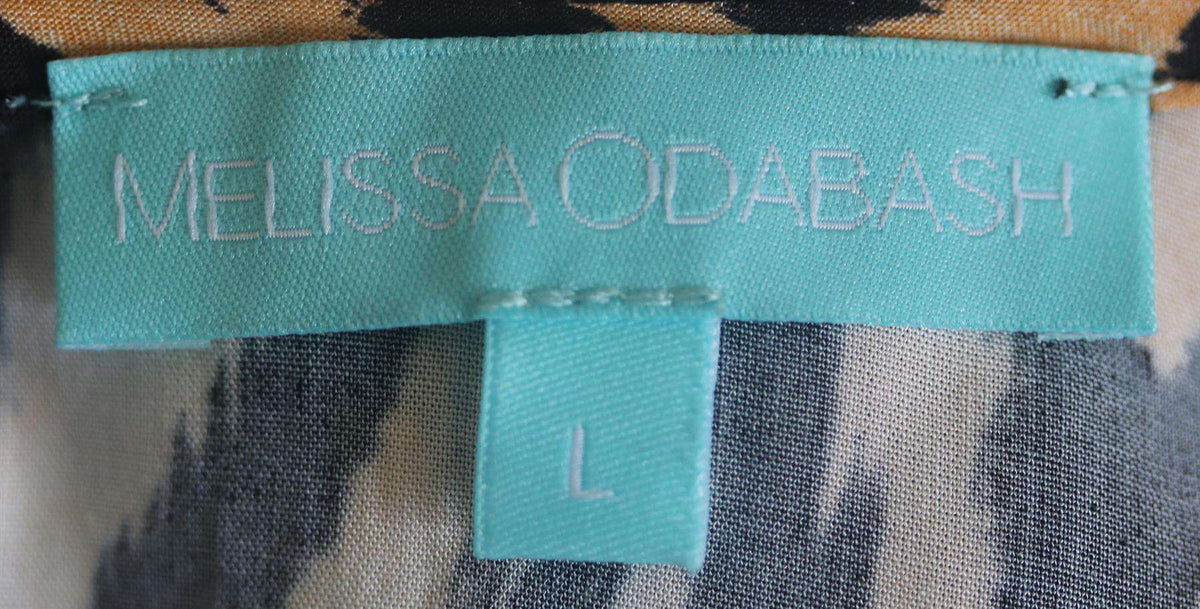 MELISSA ODABASH PAMELA ONE SLEEVE PRINTED VOILE KAFTAN LARGE