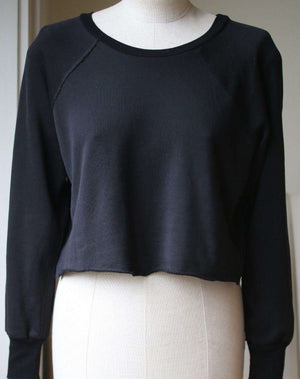 UNRAVEL PROJECT CROPPED RAGLAN SWEATER SMALL