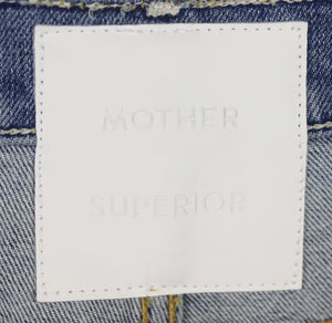 MOTHER EMBROIDERED DISTRESSED DENIM SHORTS W25 UK 6/8