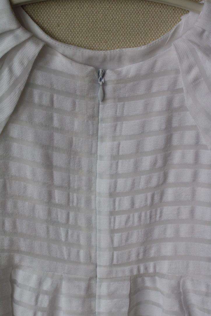 TARTINE ET CHOCOLAT BABY GIRLS WHITE STRIPED ORGANZA DRESS 4 YEARS
