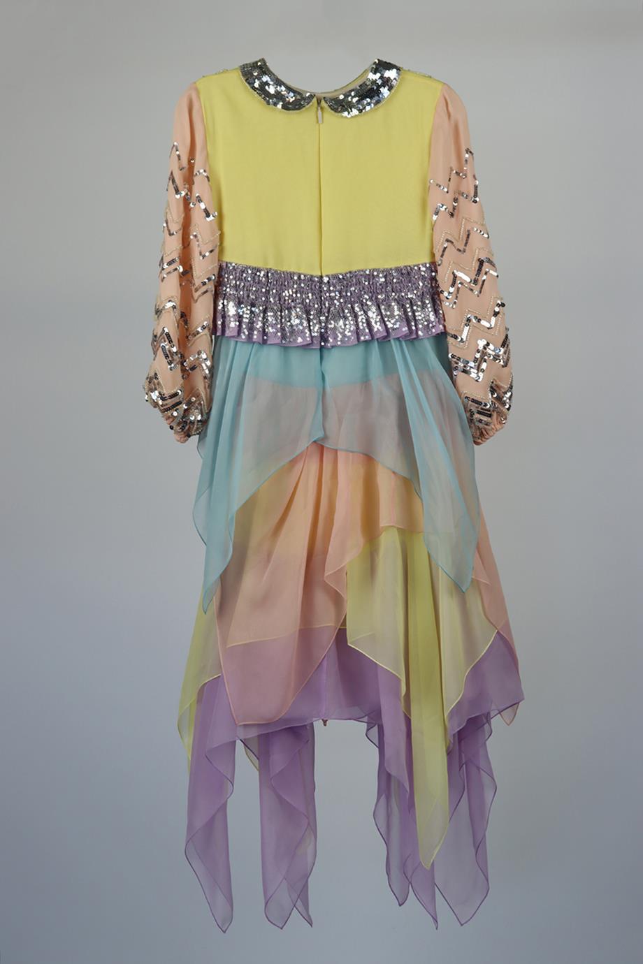 GUCCI KIDS GIRLS SEQUIN SILK DRESS 8 YEARS