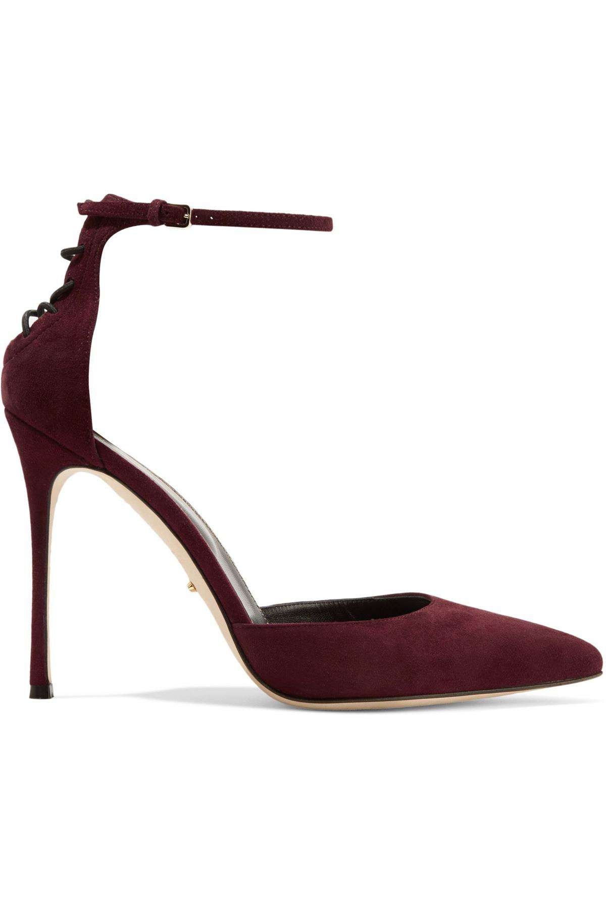 SERGIO ROSSI ROYAL LACE UP SUEDE PUMPS EU 39 UK 6 US 9