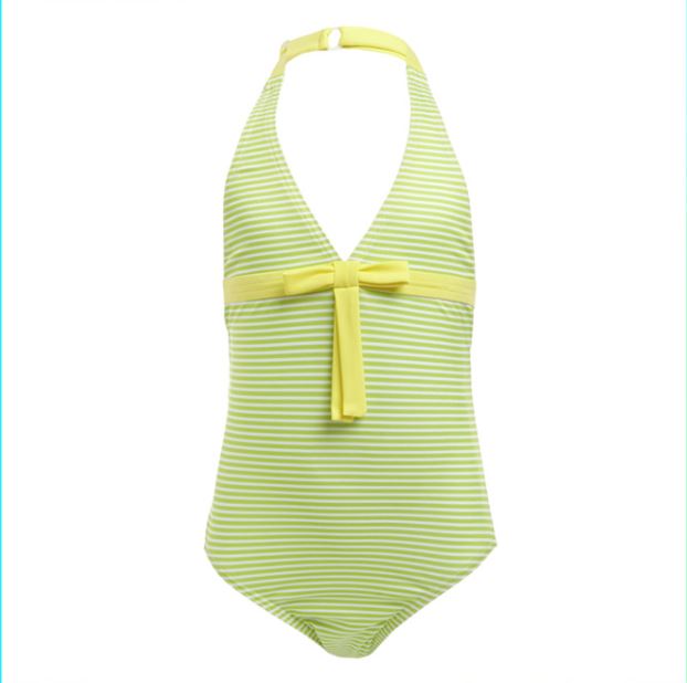 MELISSA ODABASH GIRLS MADDIE LIME GREEN STRIPE SWIMSUIT 4 YEARS