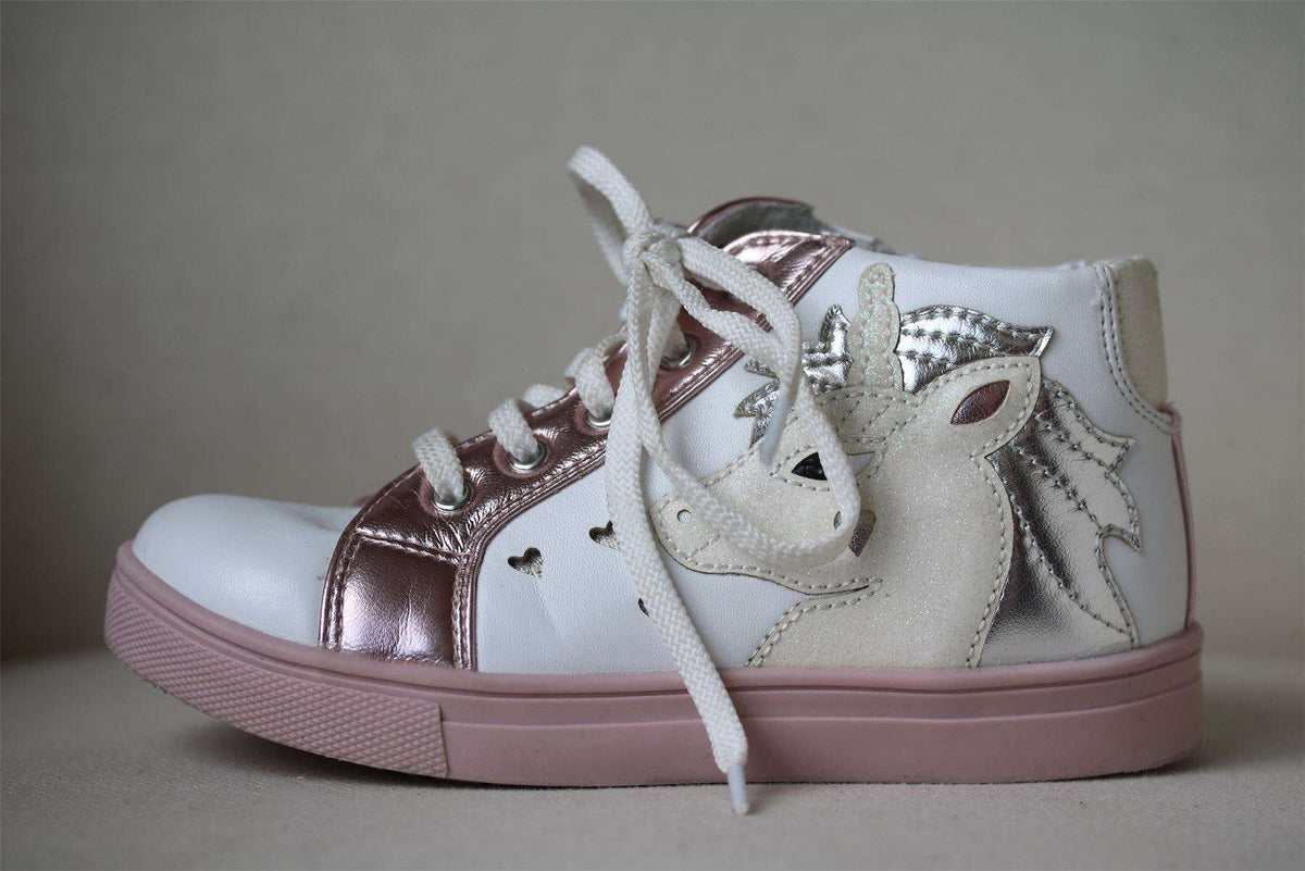 STEP2WO GIRLS WHITE HIGH-TOP TRAINERS EU 29 UK 11