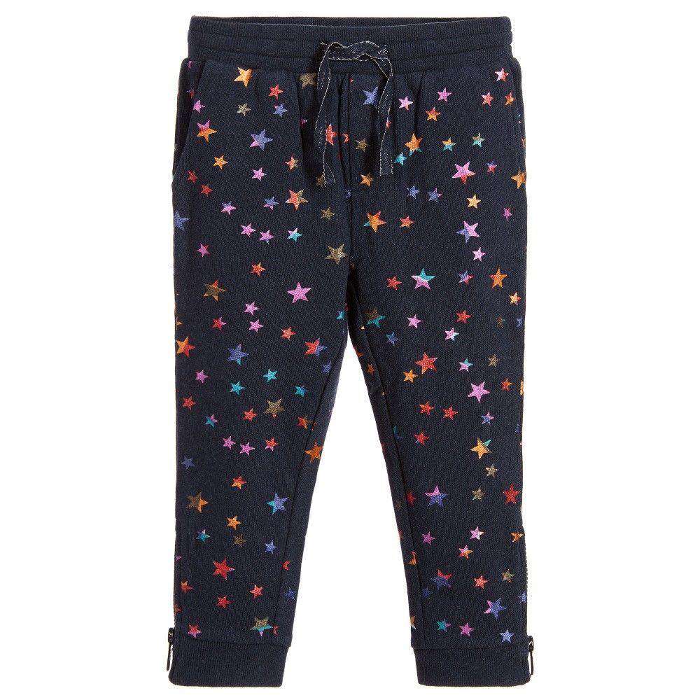 STELLA MCCARTNEY KIDS NAVY BLUE STAR PRINT TRACKSUIT BOTTOMS 4 YEARS