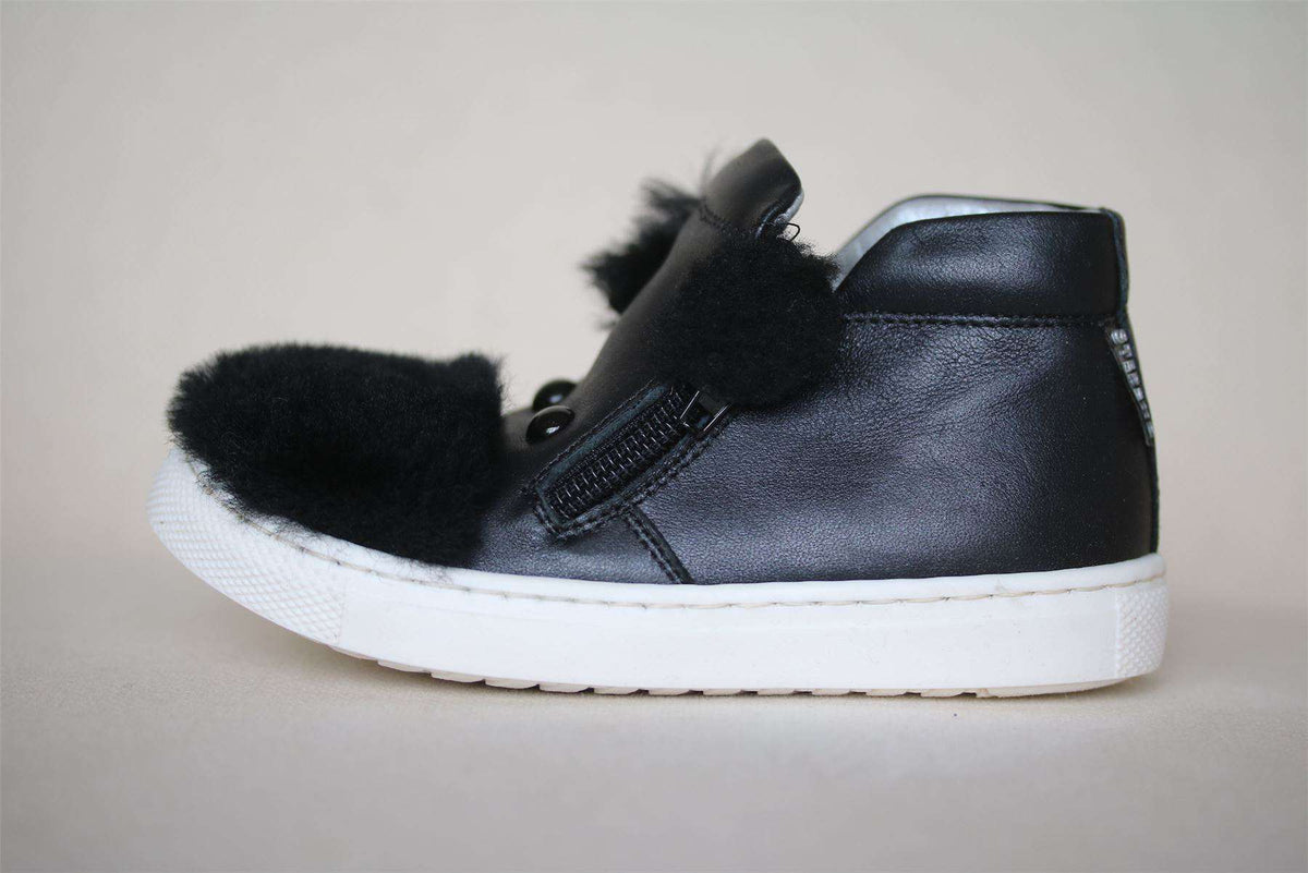 STEP2WO DARA DOG FACE LEATHER HIGH TOP SNEAKERS EU 24 UK 7
