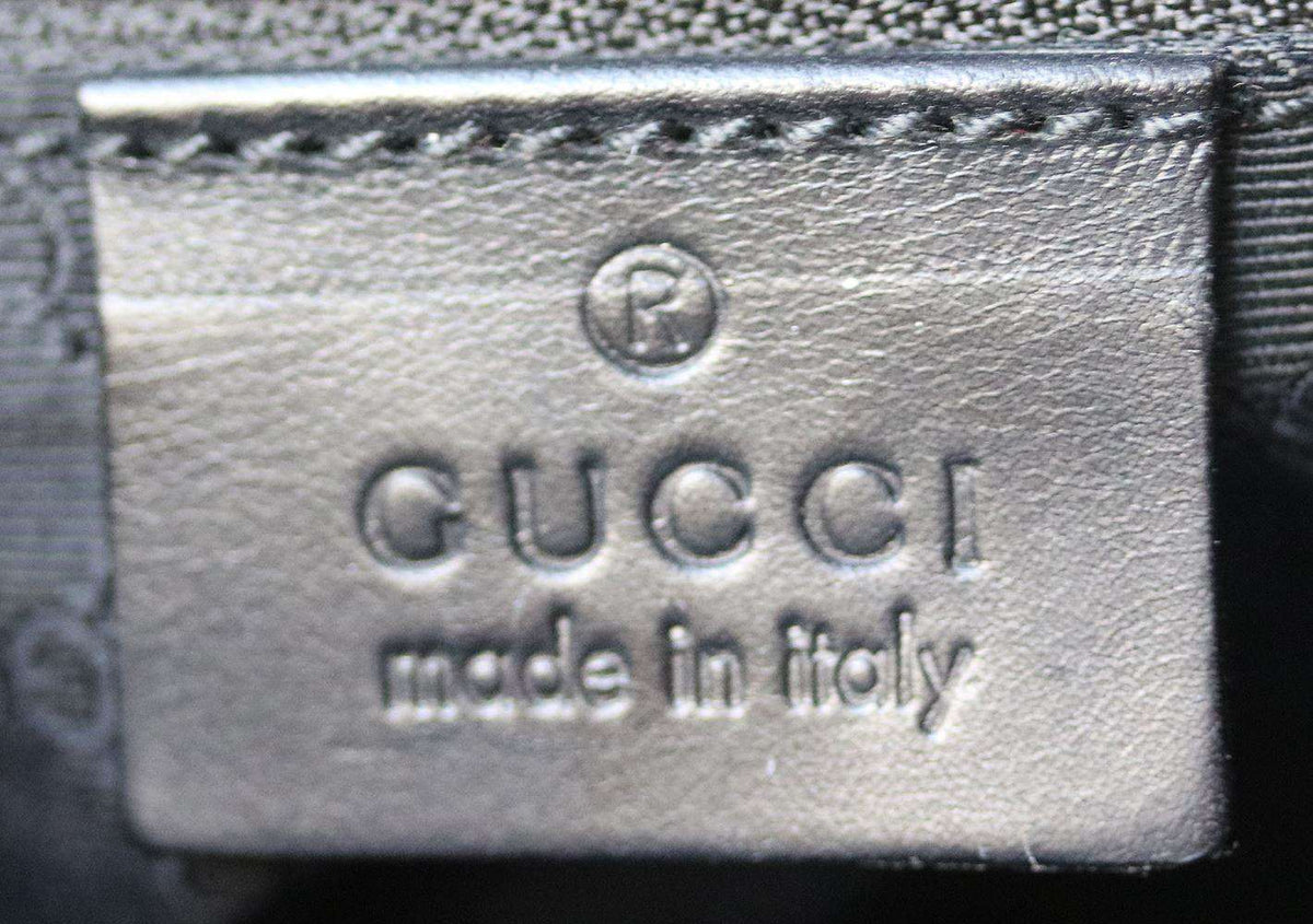 GUCCI STRIPE DENIM AND LEATHER MINI HANDBAG
