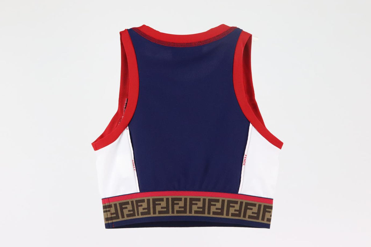 FENDI KIDS GIRLS FF STRETCH CROP TOP 6 YEARS