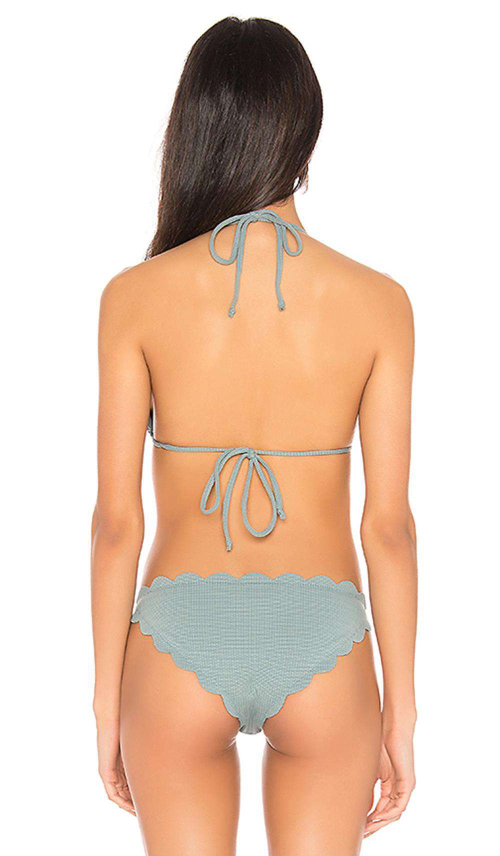 MARYSIA BROADWAY SCALLOPED TRIM TRIANGLE BIKINI LARGE