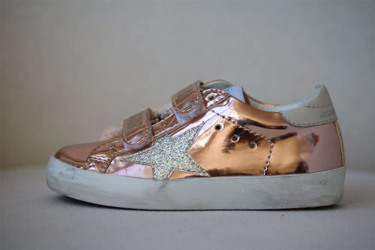 GOLDEN GOOSE FOR BONPOINT KIDS SUPERSTAR METALLIC PINK TRAINERS EU 25 UK 8