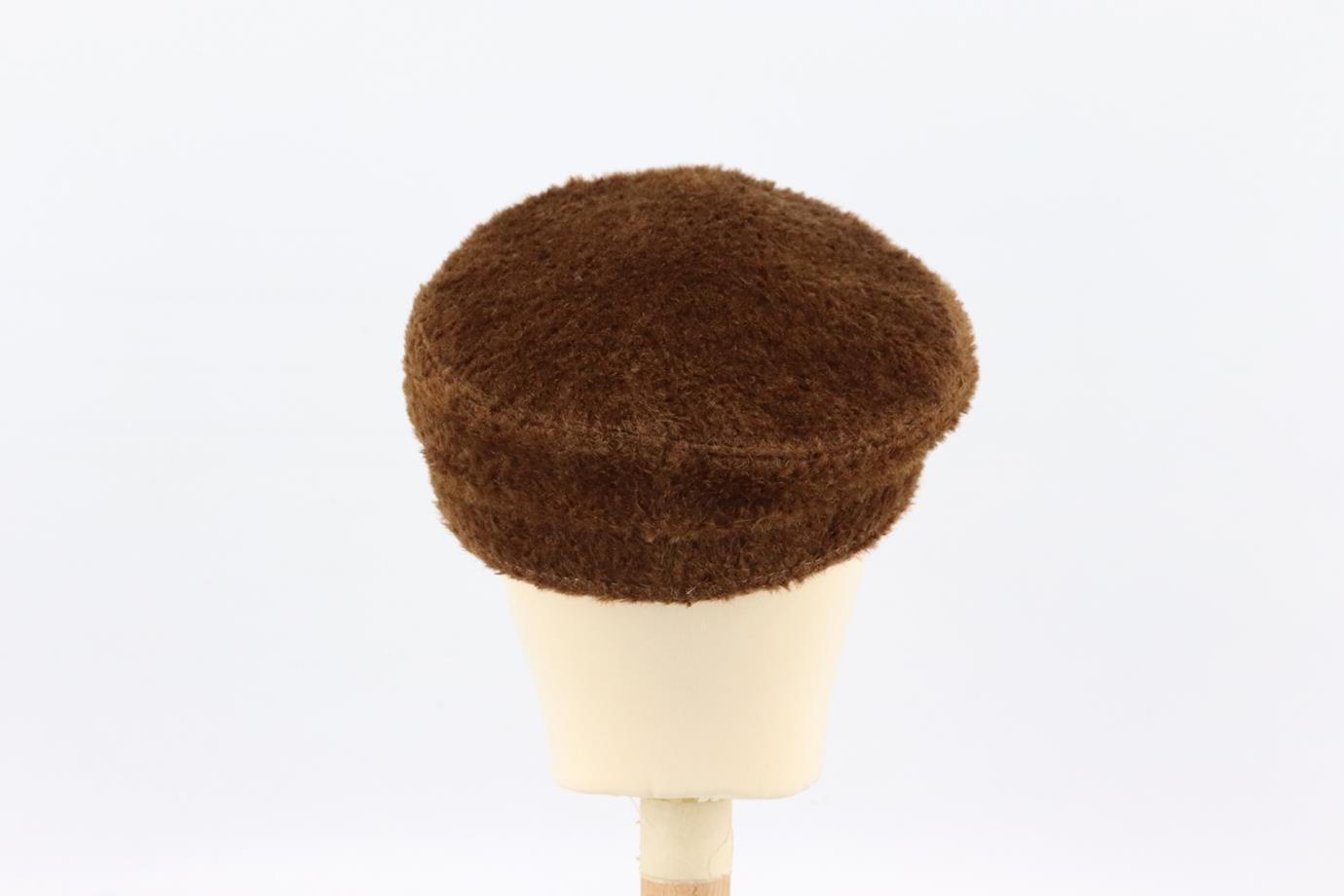 RUSLAN BAGINSKIY LEATHER TRIMMED FAUX FUR CAP