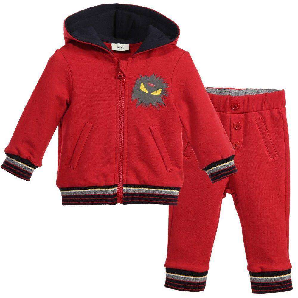 FENDI BABY RED MONSTER TRACKSUIT 6 MONTHS