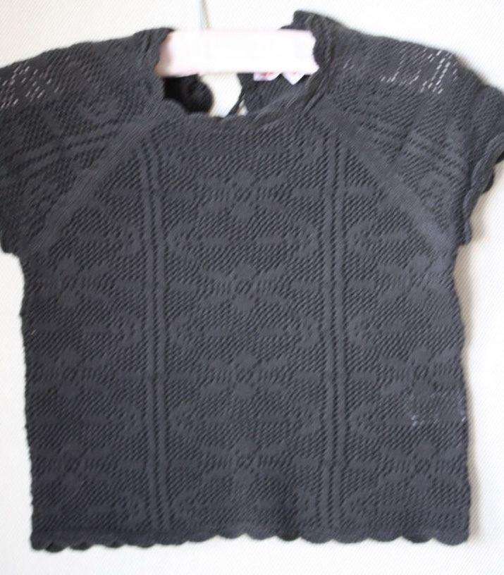 BONPOINT BABY CROCHET BLACK SWEATER TOP 3 YEARS