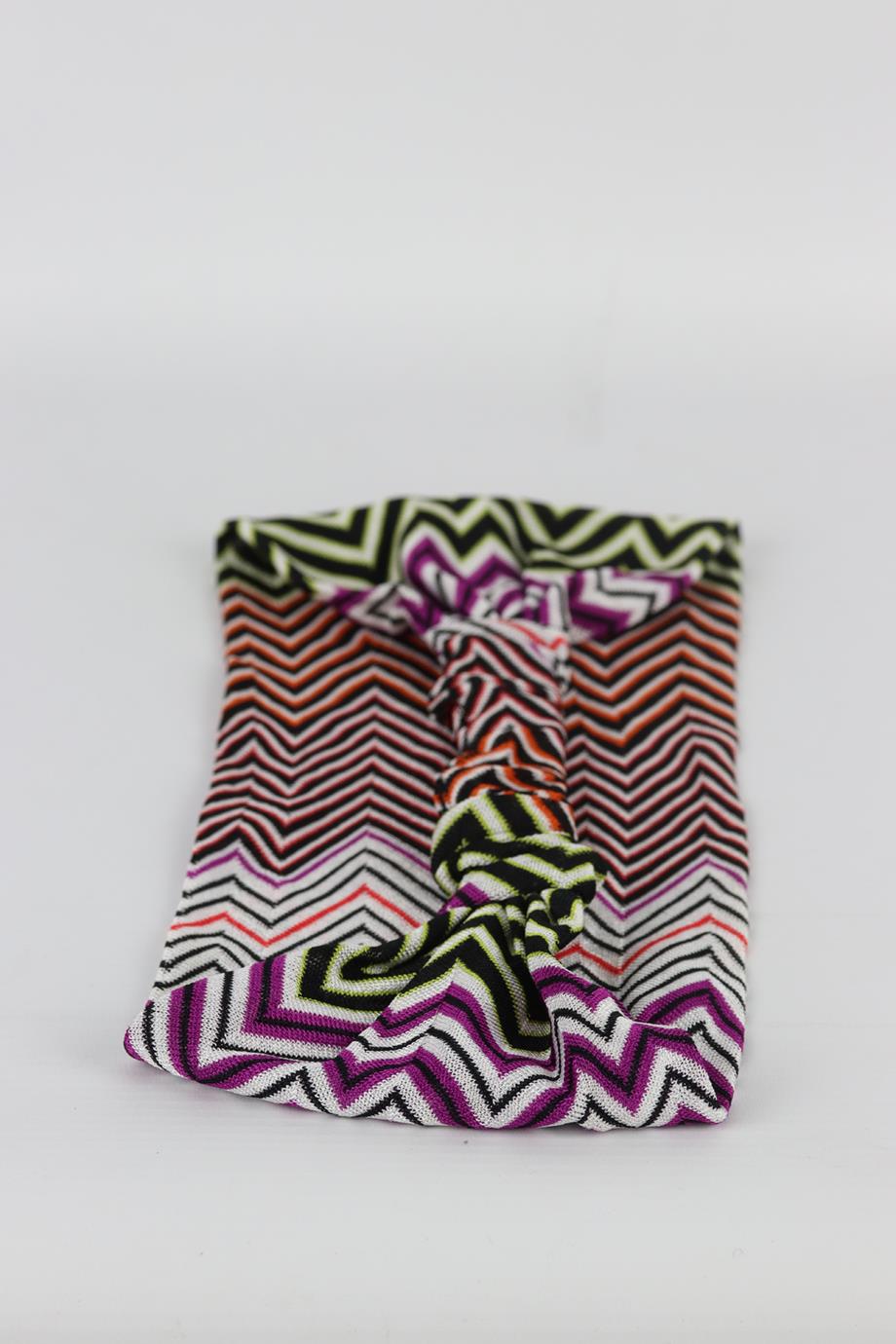 MISSONI STRIPED CROCHET KNIT HEADBAND ONE SIZE