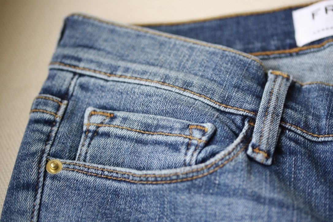 FRAME DENIM LE SKINNY DE JEANNE DISTRESSED JEANS W25 UK 6/8