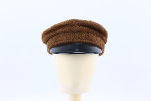 RUSLAN BAGINSKIY LEATHER TRIMMED FAUX FUR CAP