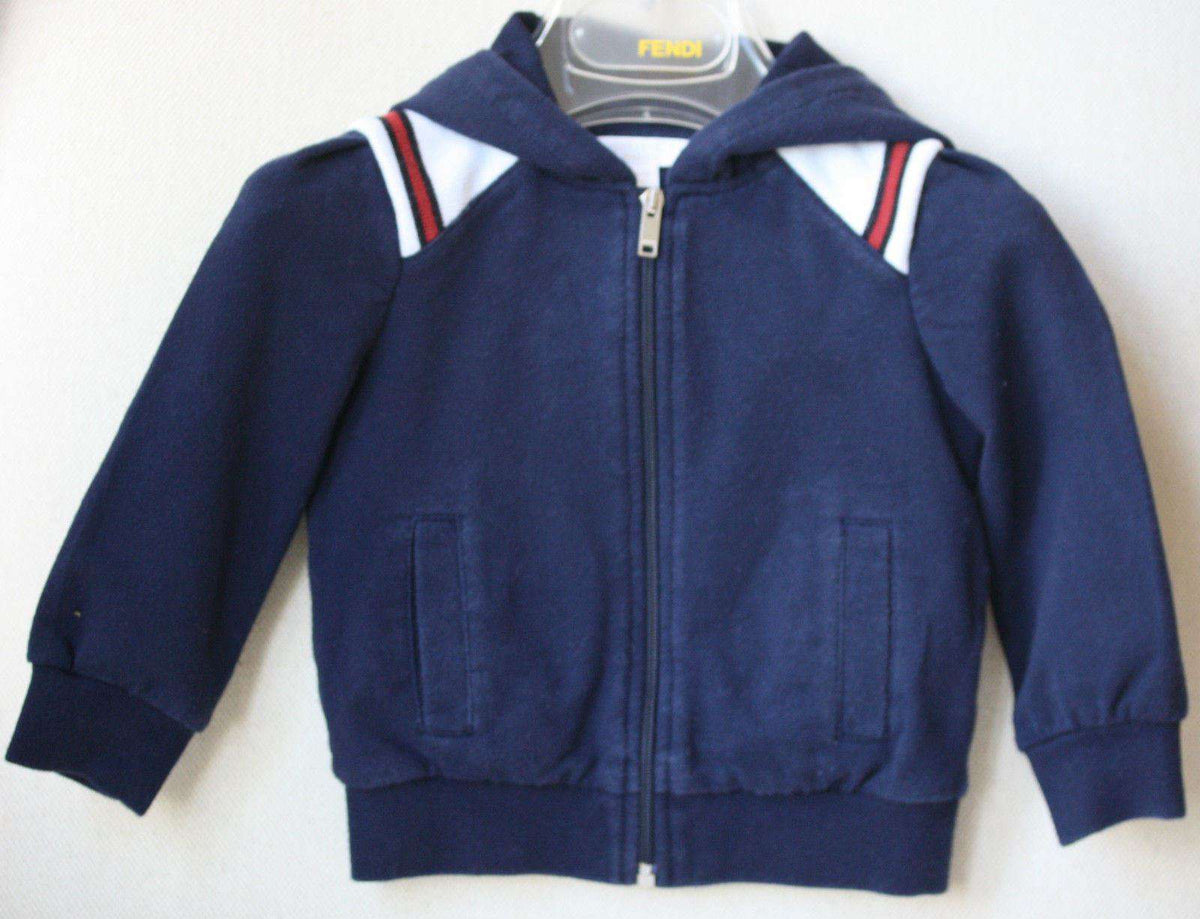 GUCCI BABY NAVY HOODED SWEATSHIRT 6-9 MONTHS