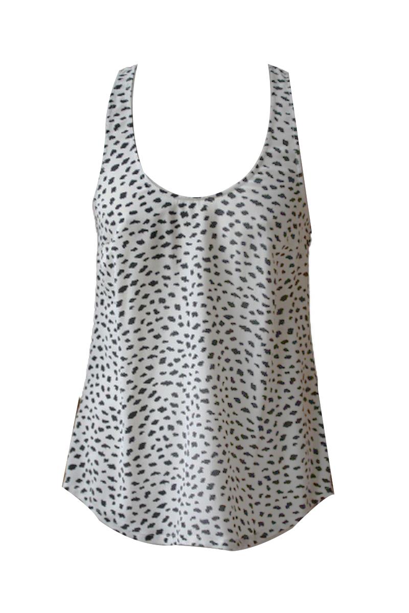 JOIE DREW SILK DOT TANK TOP SMALL