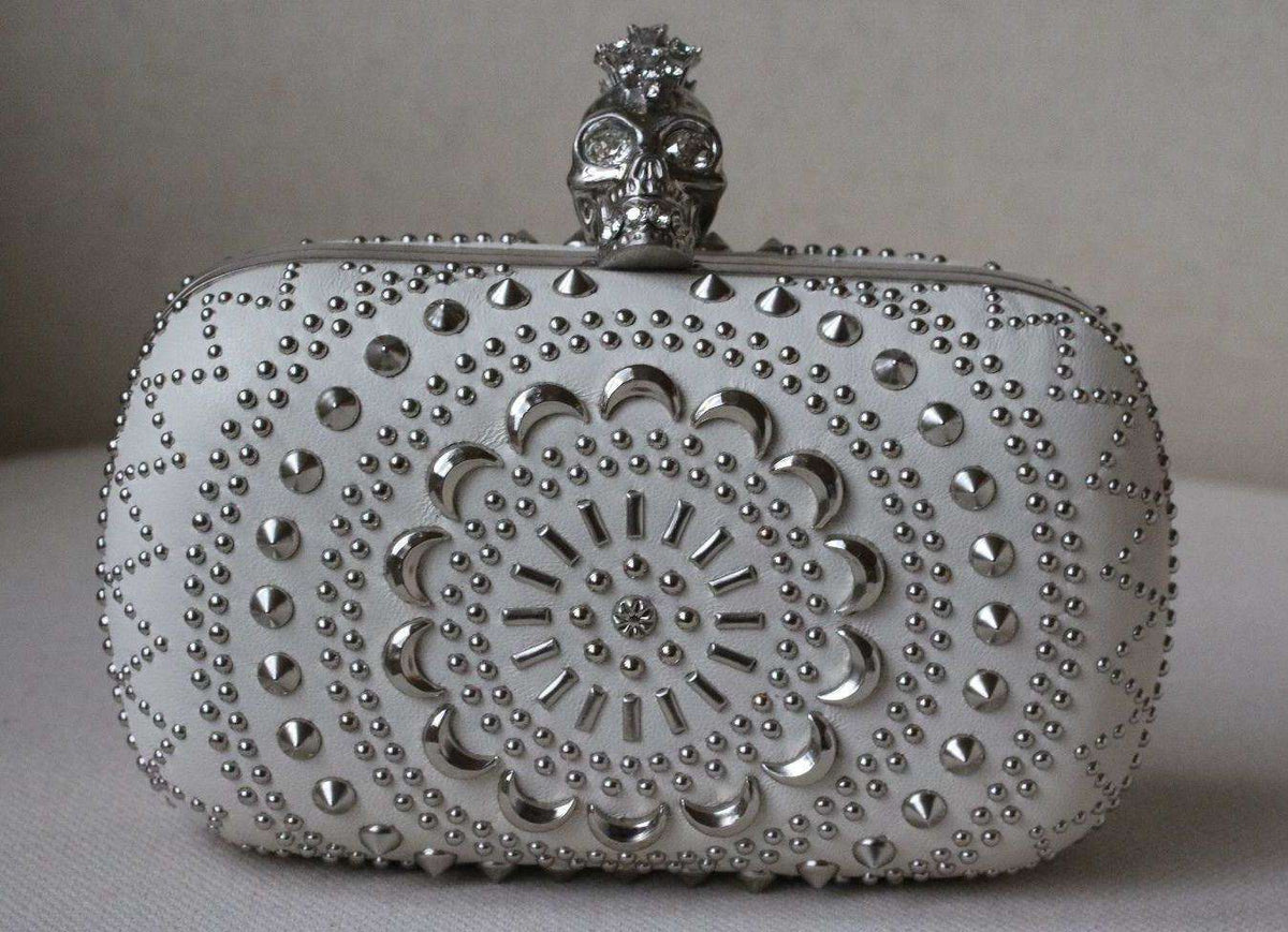 ALEXANDER MCQUEEN NAPPA LEATHER SKULL BOX CLUTCH