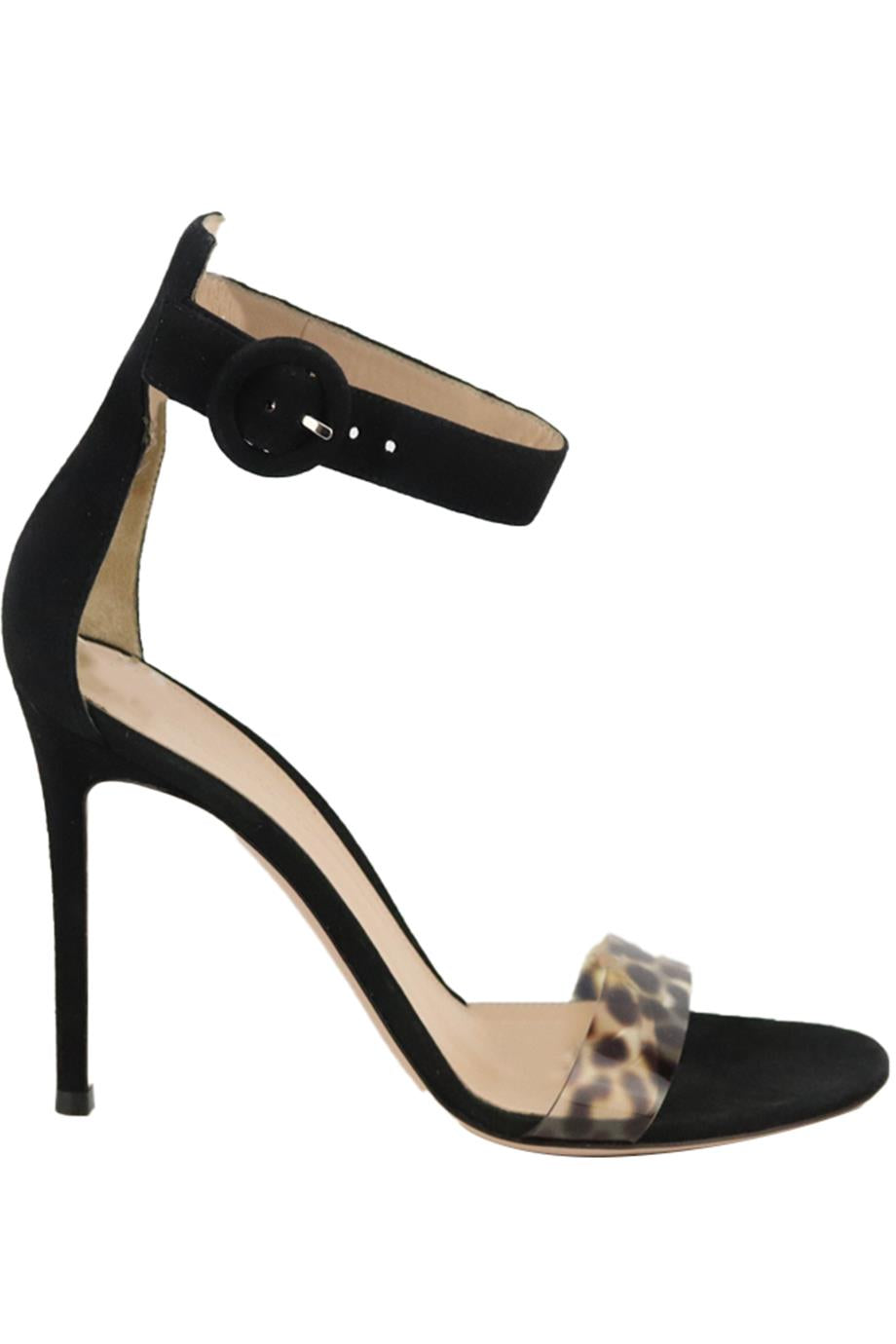 GIANVITO ROSSI PORTOFINO PVC AND SUEDE SANDALS EU 38 UK 5 US 8