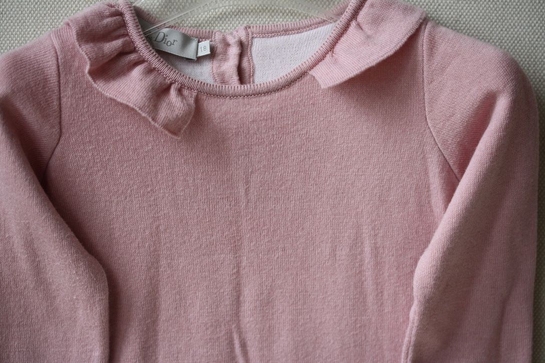 BABY DIOR PINK COTTON CASHMERE BLEND DRESS 18 MONTHS
