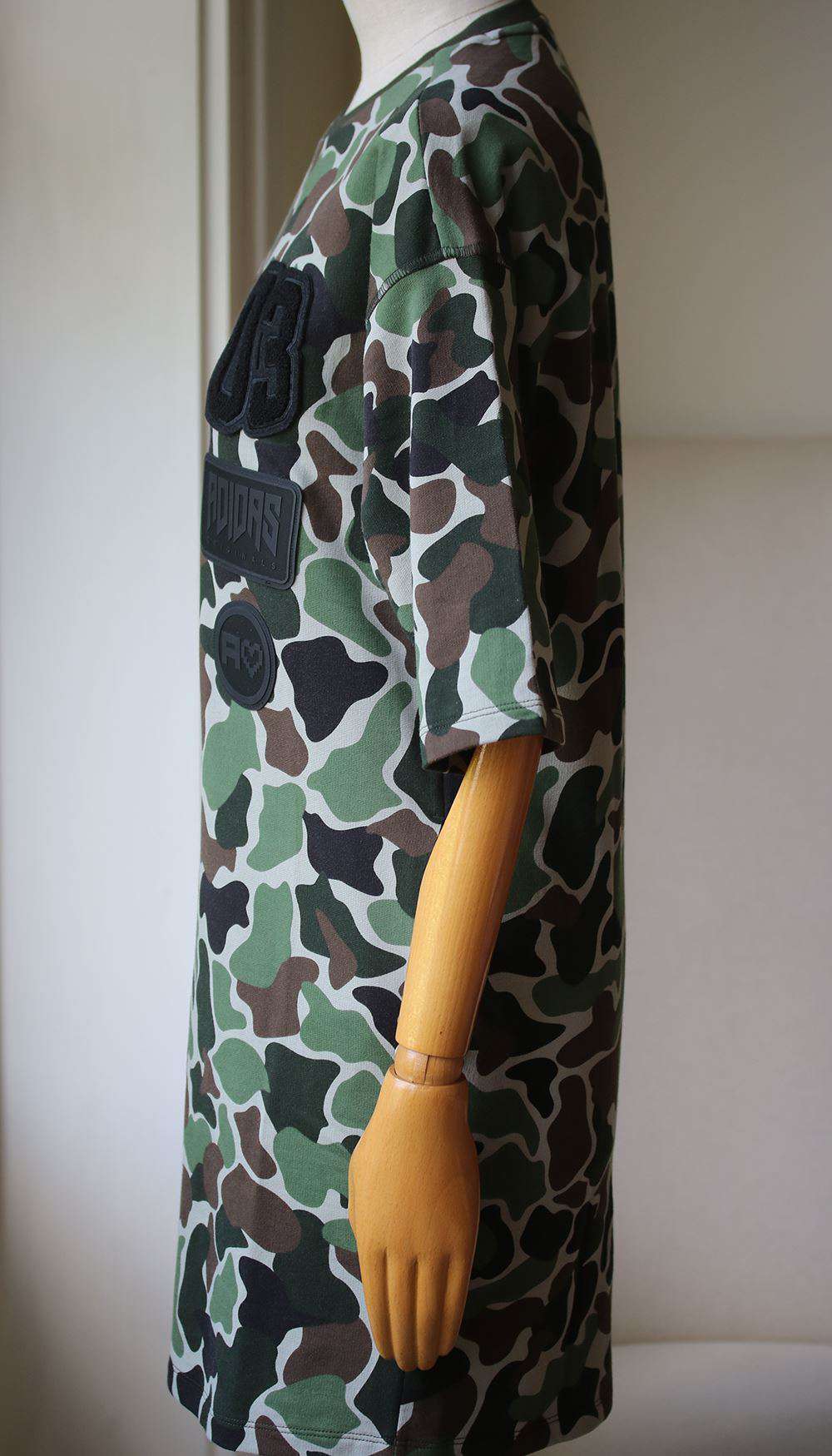 ADIDAS ORIGINALS CAMO COTTON T-SHIRT DRESS UK 6