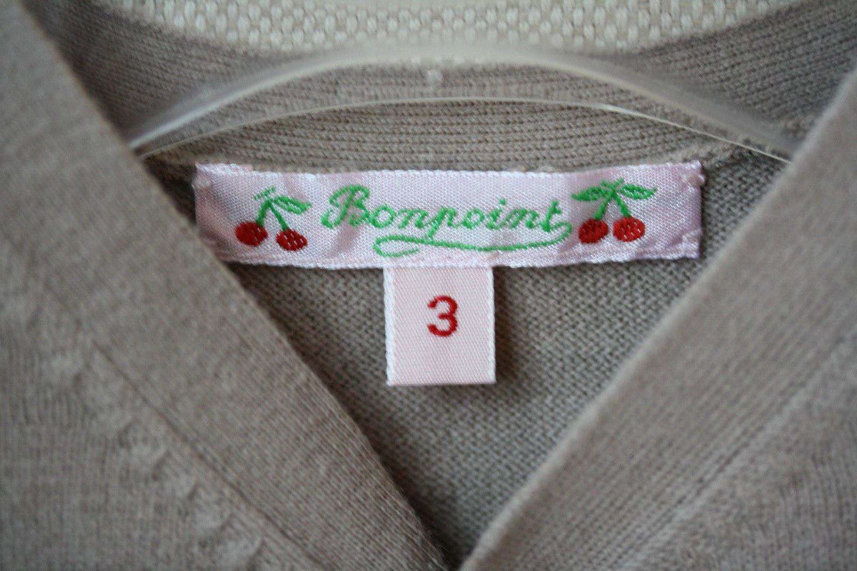BONPOINT BABY BEIGE COTTON CARDIGAN 3 MONTHS