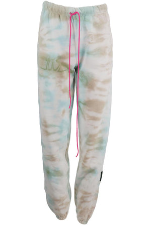DANZY TIE DYED COTTON BLEND JERSEY TRACK PANTS SMALL