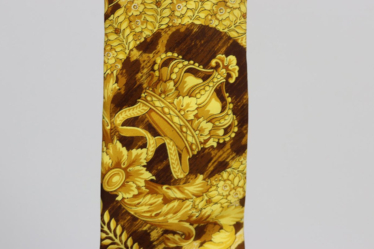 GIANNI VERSACE VINTAGE PRINTED SILK SATIN TIE