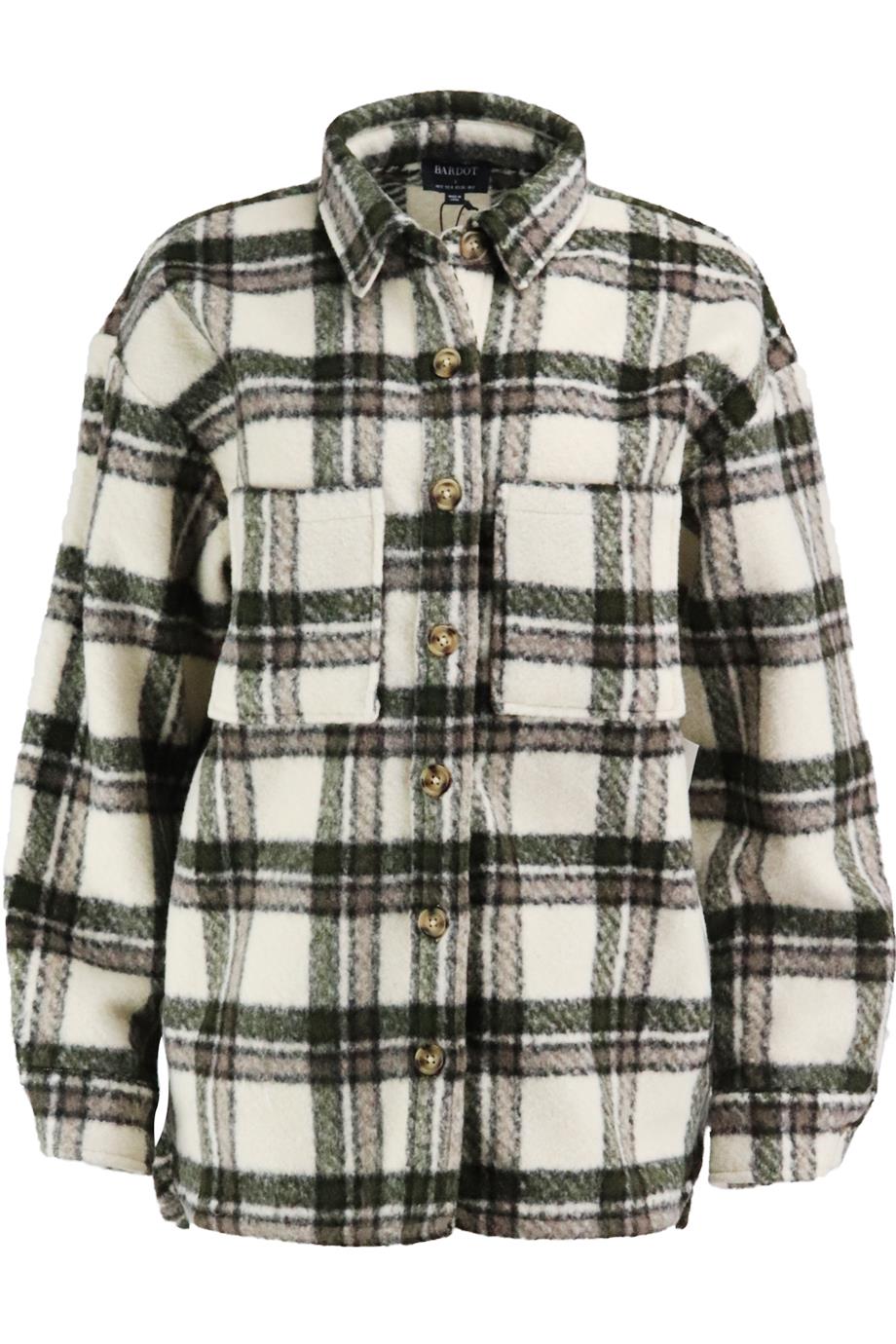 BARDROT CHECKED WOOL BLEND JACKET SMALL