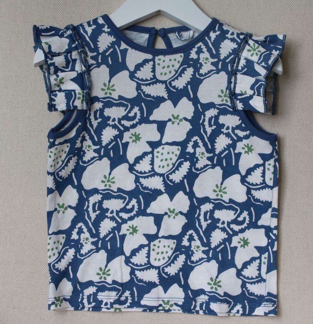 STELLA MCCARTNEY KIDS BABY GIRLS FLORAL BLUE FRILLY TOP 3 YEARS