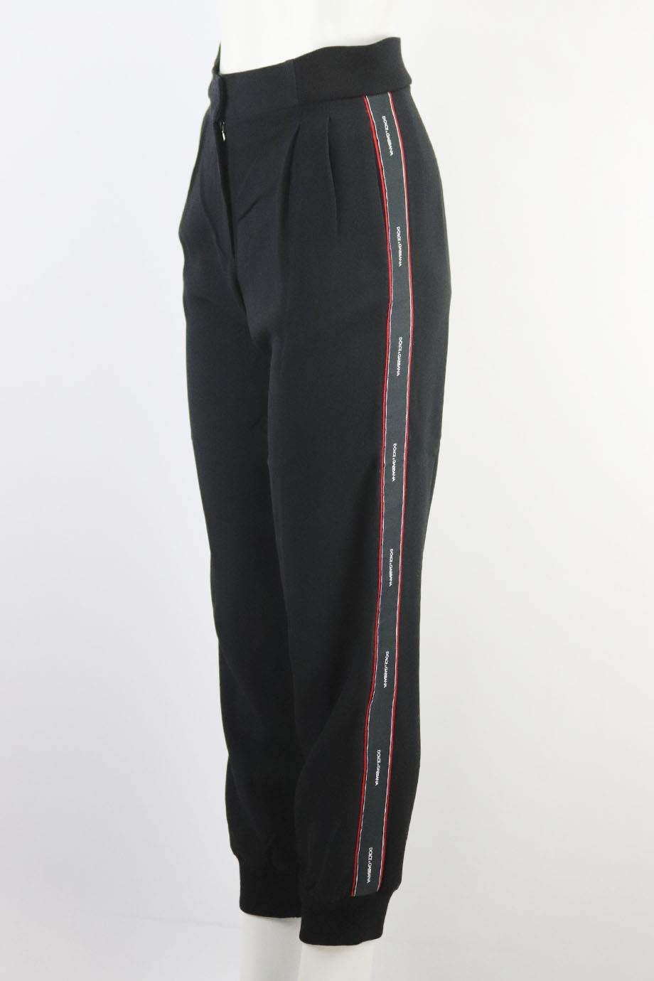 DOLCE AND GABBANA STRIPED WOOL BLEND TAPERED PANTS IT 38 UK 6