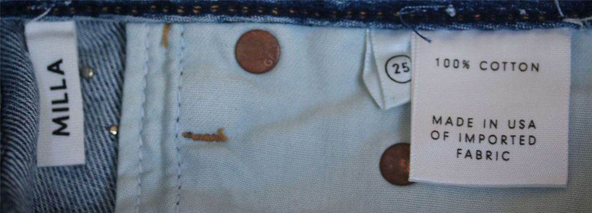 GRLFRND MILLA EMBELLISHED A-FRAME DENIM SKIRT IN SOLSTICE W25 UK 6/8