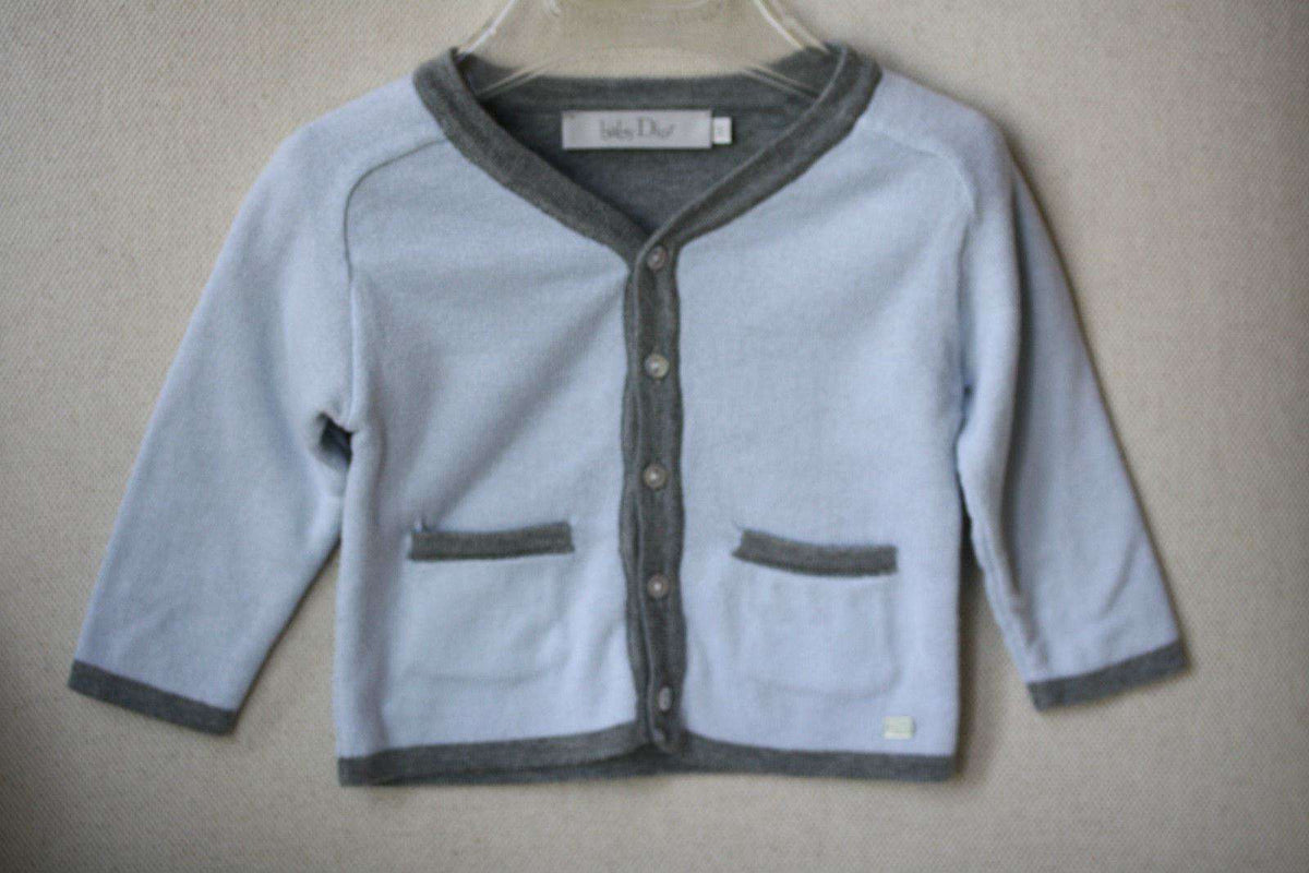 BABY DIOR BLUE CASHMERE BLEND CARDIGAN AND TROUSERS OUTFIT 3 MONTHS
