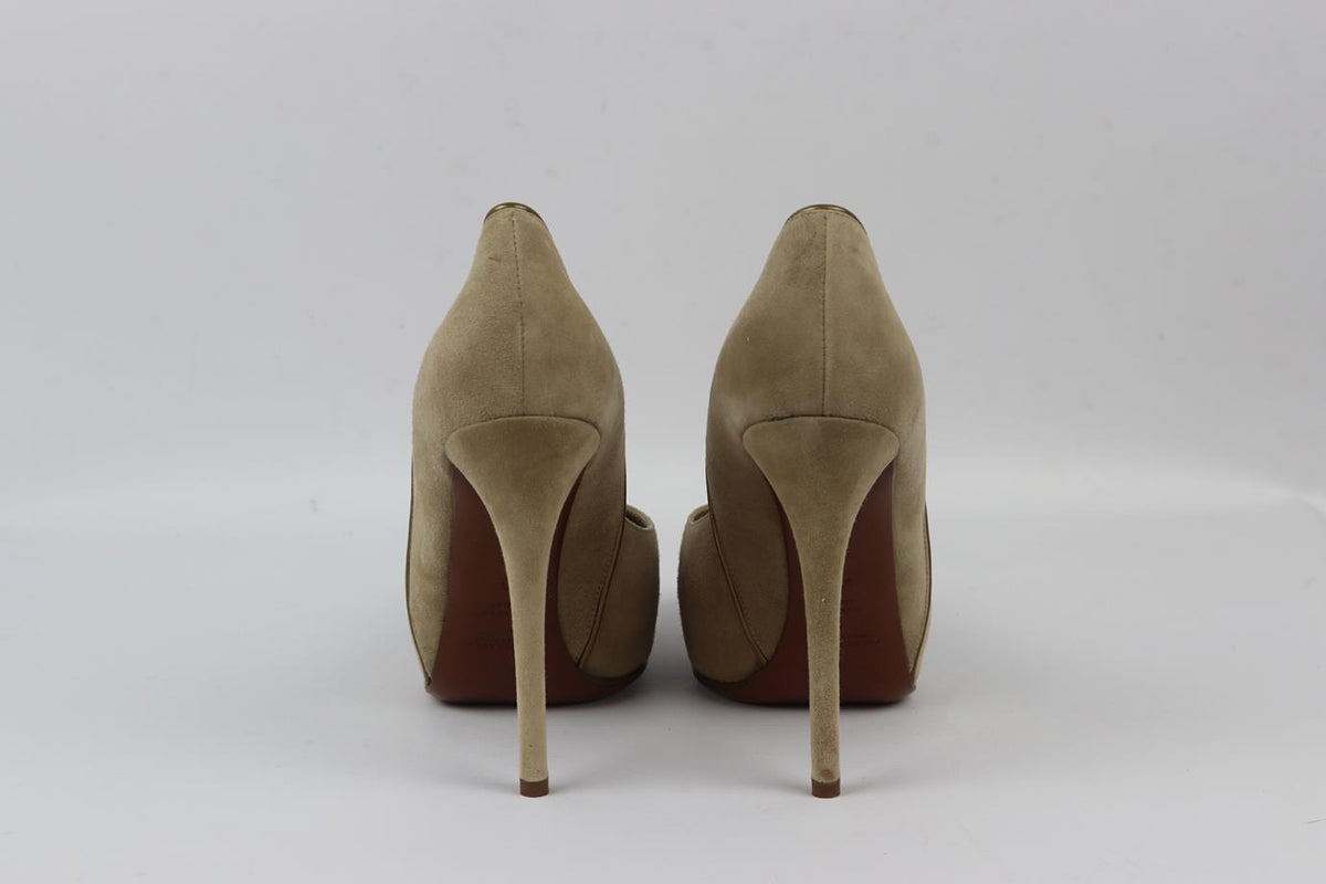 RALPH LAUREN PURPLE LABEL SUEDE PLATFORM PUMPS EU 39.5 UK 6.5 US 9.5